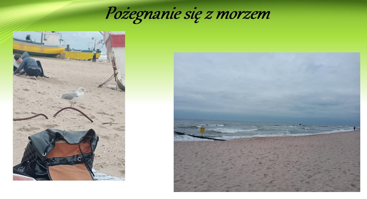 Zdjęcie plaży nad morzem i kutrów rybackich.